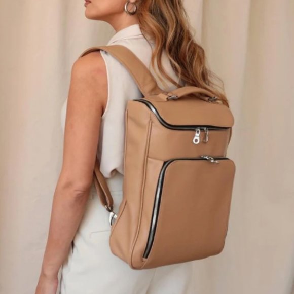 Handbags - Luis Steven Leather Laptop Backpack Premium Italian Leather and Suede